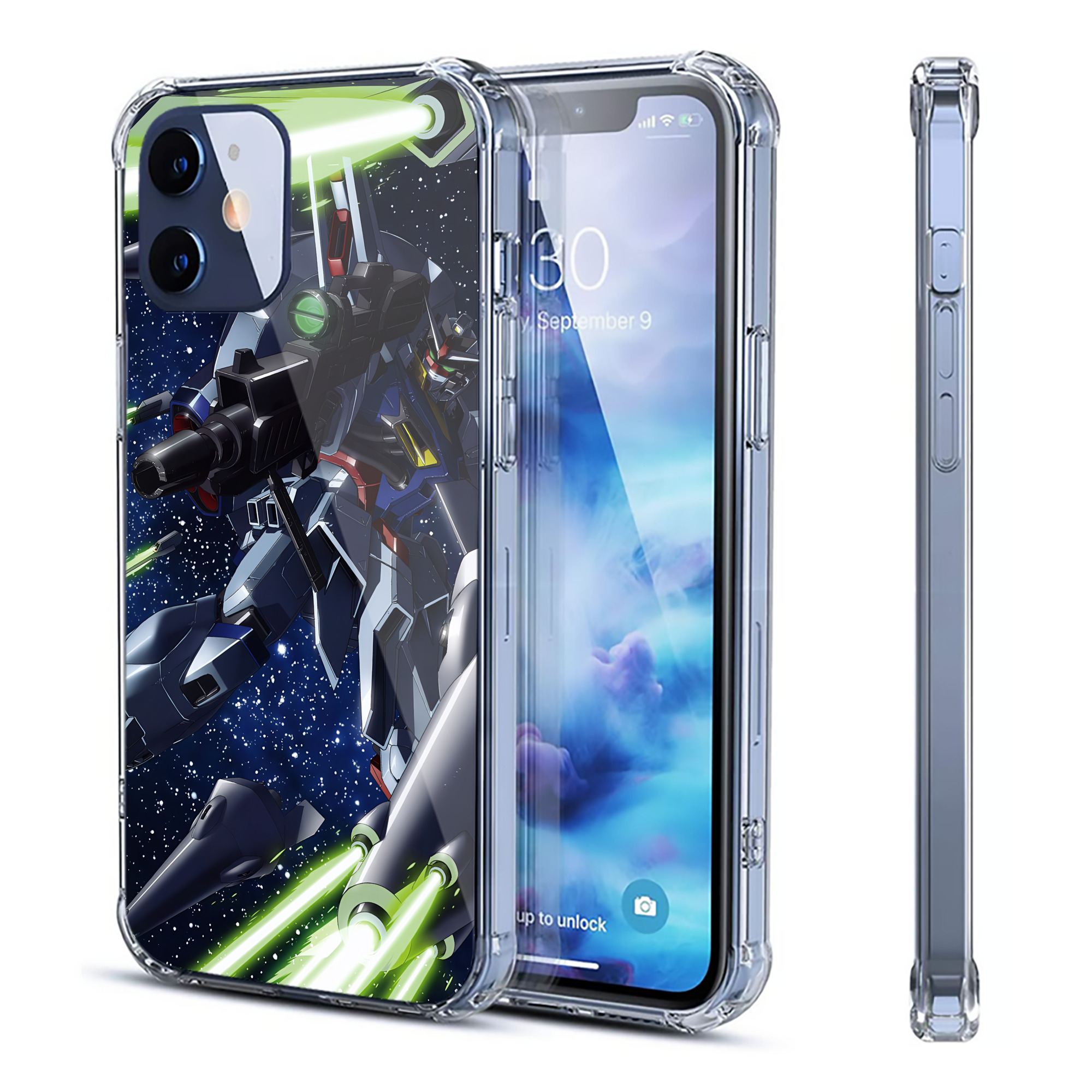 （画像用） 機動戦士ガンダム Mobile Suit Gundam 【iPhone 12シリーズ対応】透明スマホケース（クリアソフトケース）